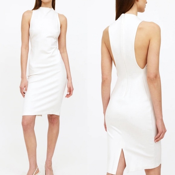 Babaton Aritzia Ivory Crème Matheson Midi High Neck Dress Size 2 - Picture 1 of 11